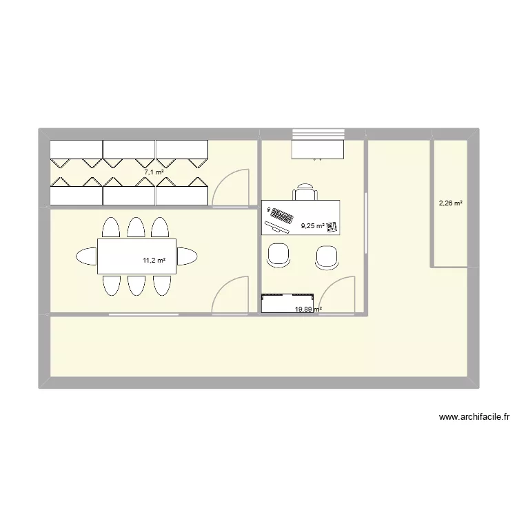 Etage STJ. Plan de 5  et 50 m²
