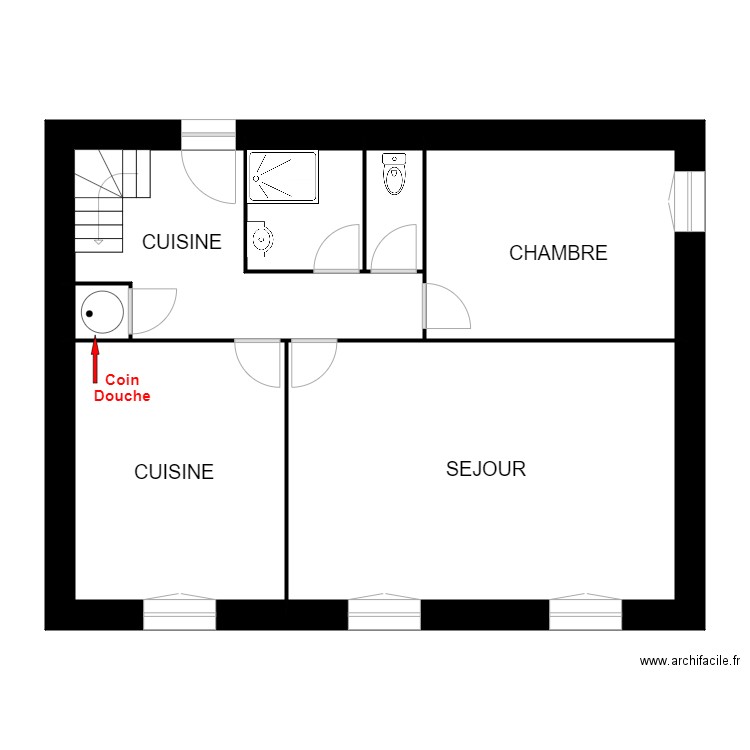 CONVERS PJT. Plan de 7 pièces et 74 m2