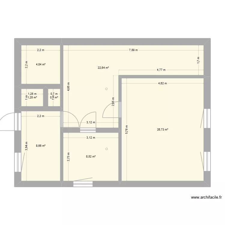 Nouveau scanner. Plan de 7  et 73 m²