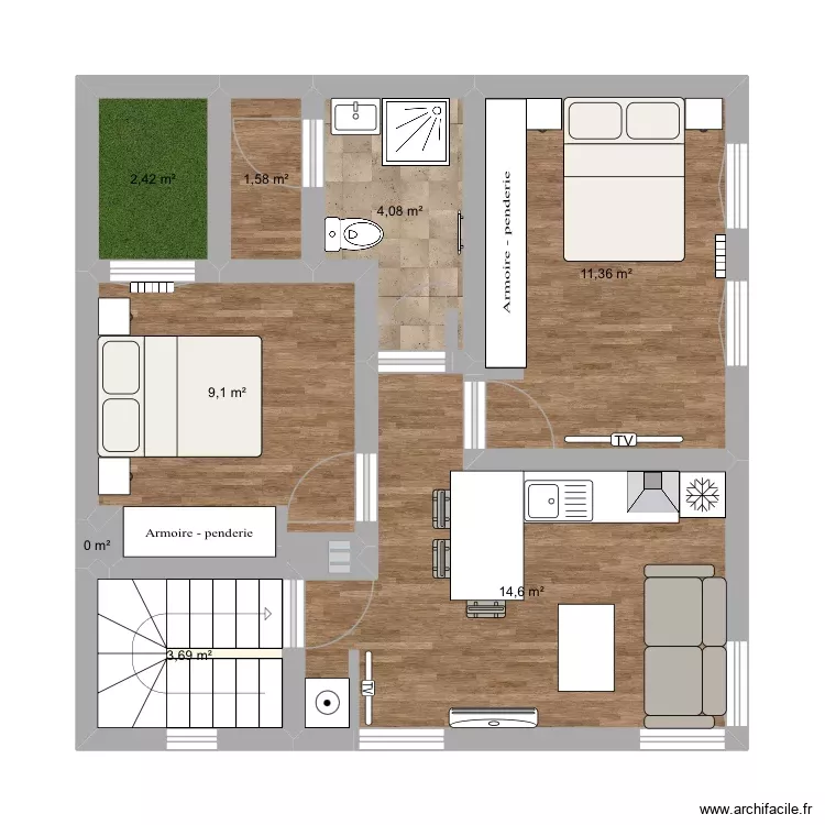 ÉTAGE. Plan de 8 Pièces et 47 m² ÉTAGE. Plan de 8 Pièces et 47 m²