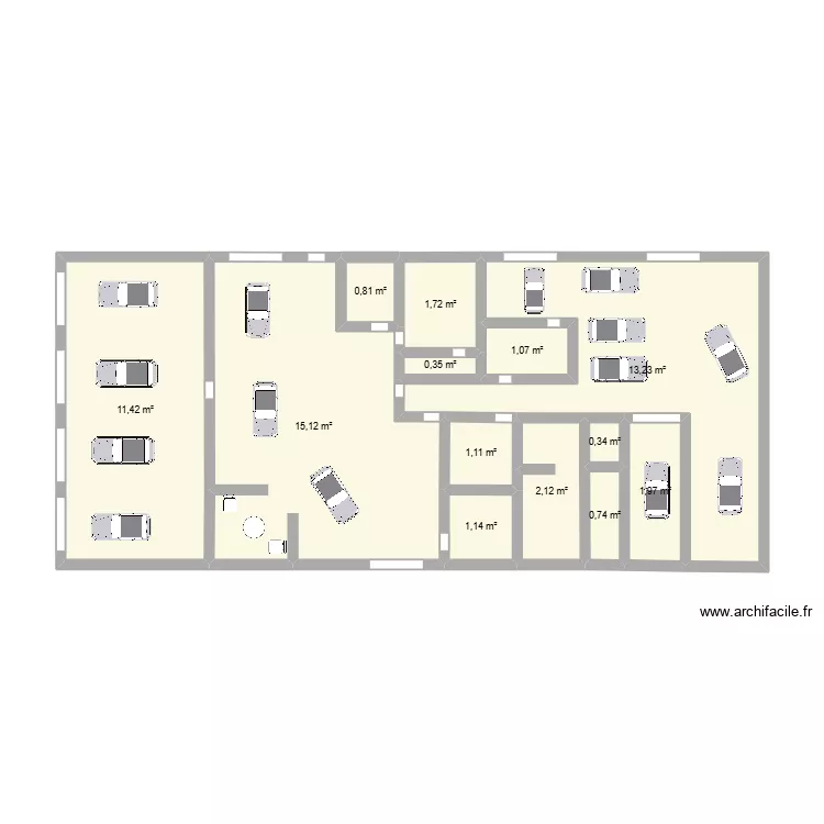 KHIH. Plan de 13  et 51 m²