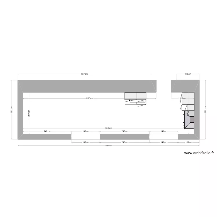 Ancienne maison cote cuisine muet. Plan de 