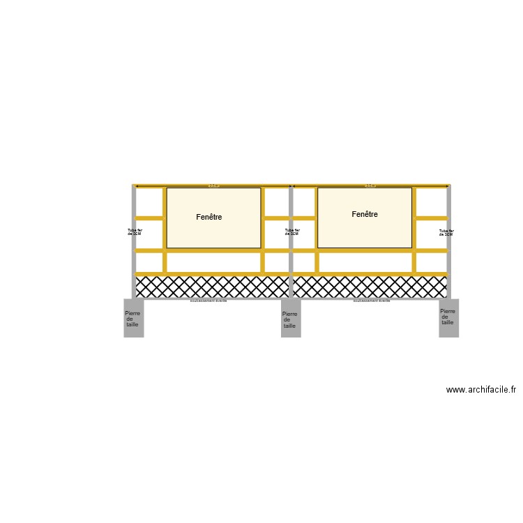 Coté Ouest. Plan de 19 pièces et 8 m2