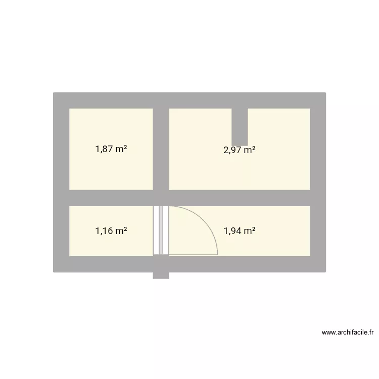 Maison. Plan de 4 pièces et 8 m²
