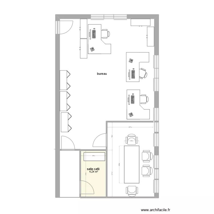 bureau ludovic futur. Plan de 1 et 4 m² bureau ludovic futur. Plan de 1 et 4 m²