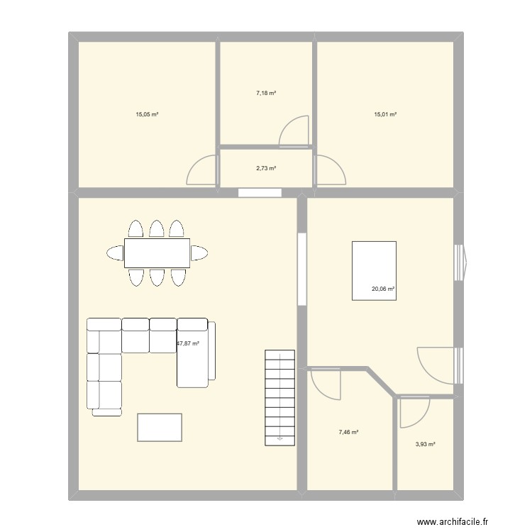 Maison 3. Plan de 8 pièces et 119 m2