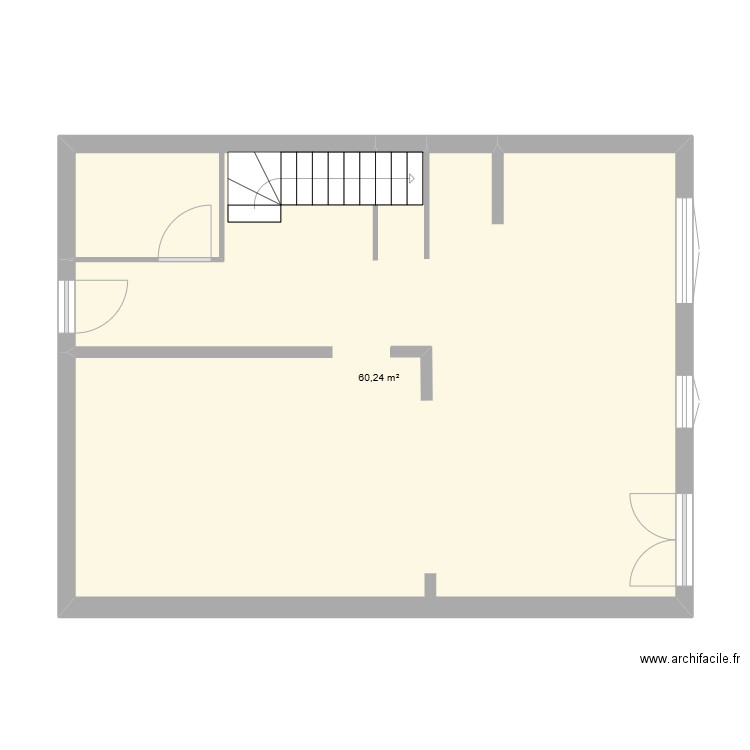 plan maison Cauchy. Plan de 1 pièce et 60 m2