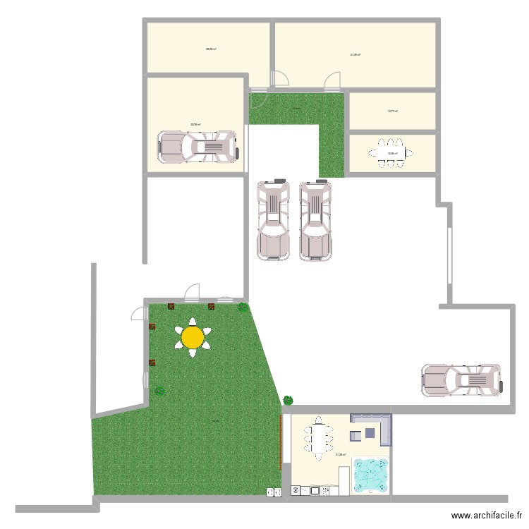 cours JP. Plan de 6 pièces et 159 m2