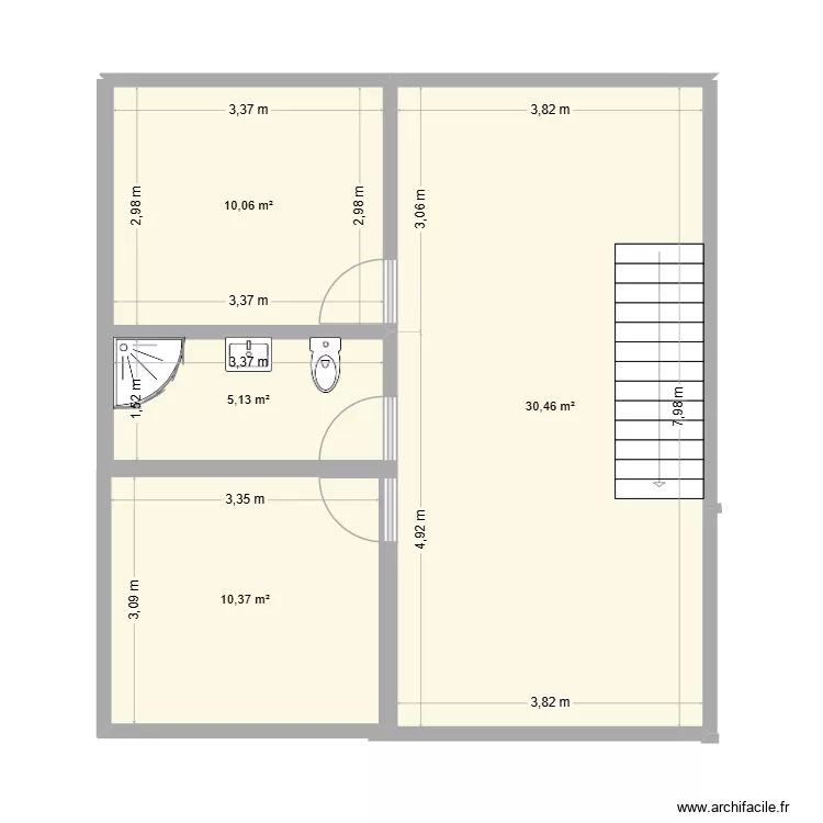 Emmanuelle. Plan de 4 et 56 m² Emmanuelle. Plan de 4 et 56 m²