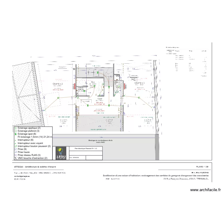 Plan électrique Plassais R+1 V2. Plan de Plan électrique Plassais R+1 V2. Plan de
