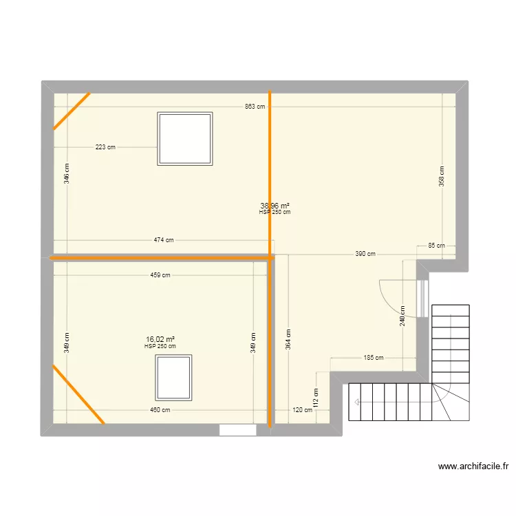 petit grenier. Plan de 