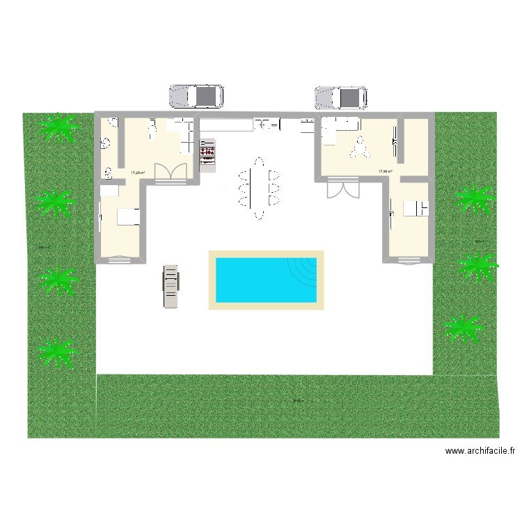 plan studio françois. Plan de 2 pièces et 35 m2
