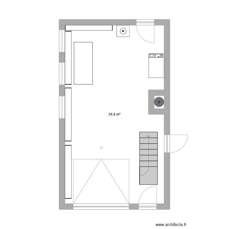 Garage Bosquet. Plan de 1 pièce et 36 m2