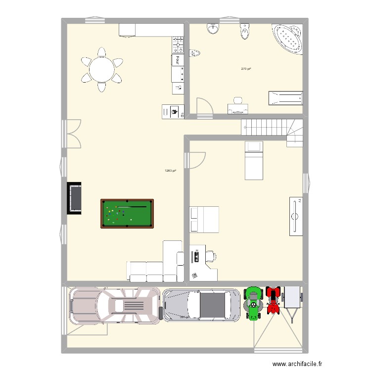 maison. Plan de 3 pièces et 178 m2