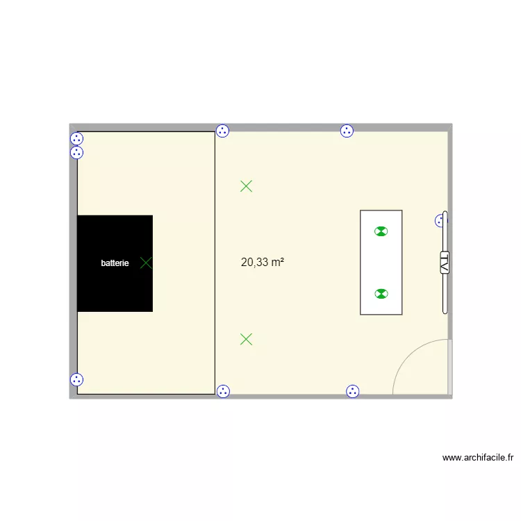 salle musique. Plan de 