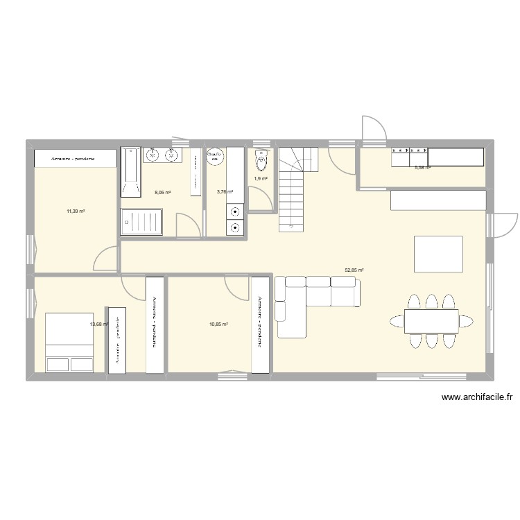 Maison combles am&eacute;nageables. Plan de 0 pièce et 0 m2