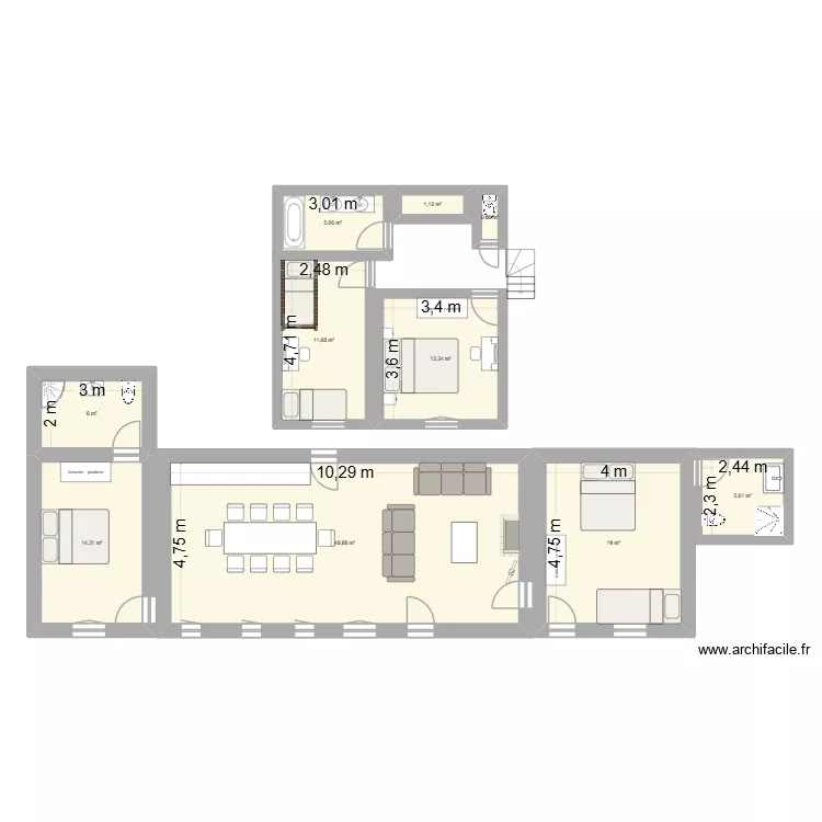 plan2. Plan de 10 Pièces et 125 m² plan2. Plan de 10 Pièces et 125 m²