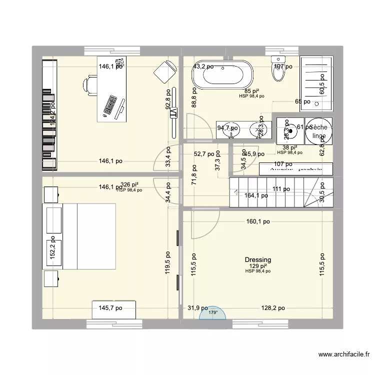 182 Haendel R&eacute;no R&Eacute;NOS Julie etage 5apr. Plan de 5  et 54 m²