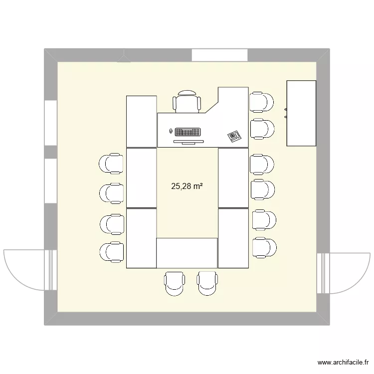 bureau Marc. Plan de 1  et 25 m²