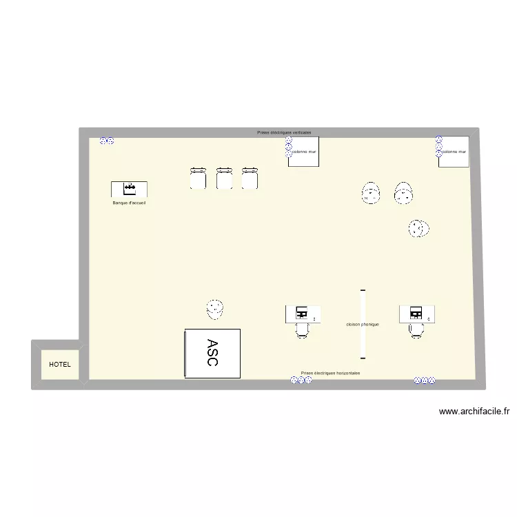 Welcome Desk_2&egrave;me &eacute;tage MIU. Plan de 