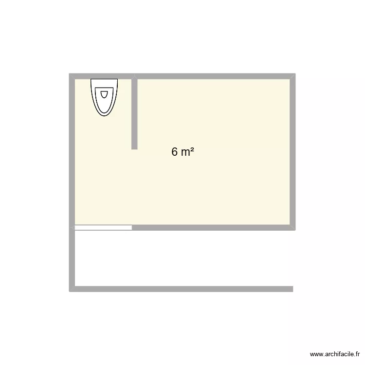 sdb2. Plan de 1 pièce et 6 m²