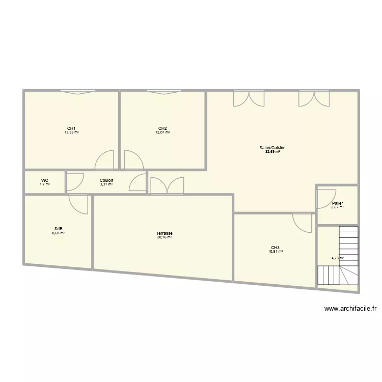 4 bis modif sans isolant sans cotation. Plan de 10  et 110 m²
