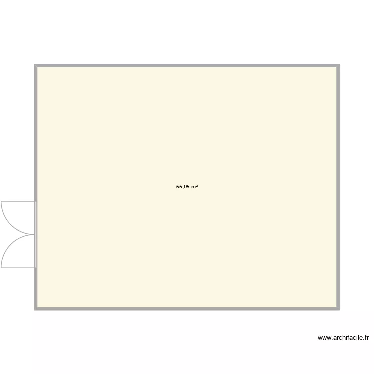 Salle Cut check 2. Plan de 1  et 56 m²