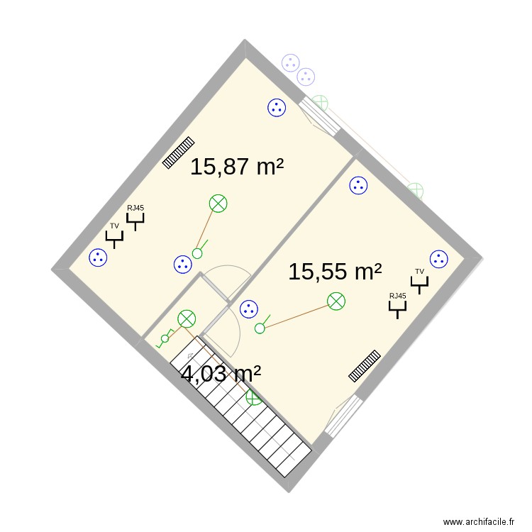 Chauvet. Plan de 7 pièces et 107 m2