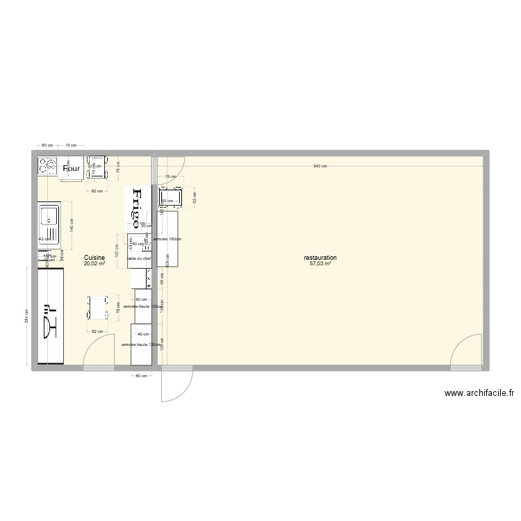 plan Ernolsheim préfa. Plan de 2 pièces et 77 m2