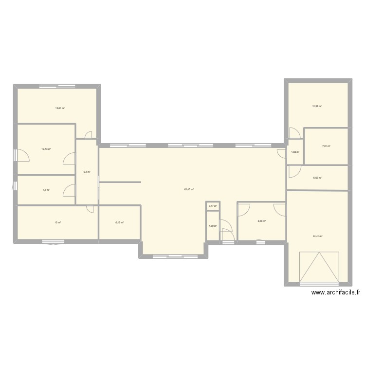 maison 2. Plan de 14 pièces et 191 m2