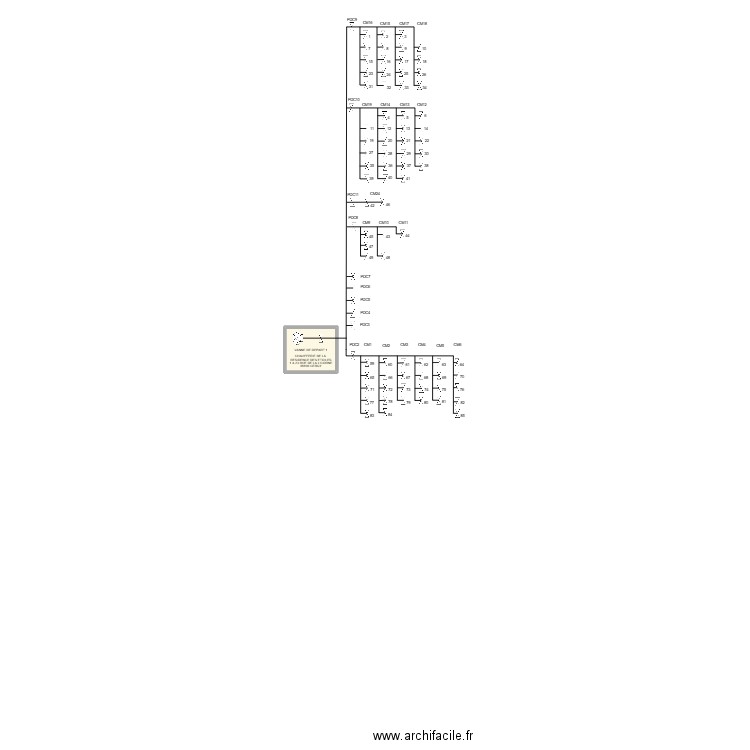 SHEMA DE PRINCIPE RESID JARDIN DES ETOILES CERGY. Plan de 1 pièce et 7 m2
