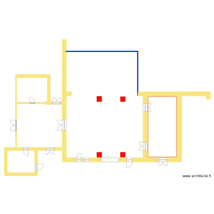 Corbusin Projet. Plan de 6 pièces et 450 m2