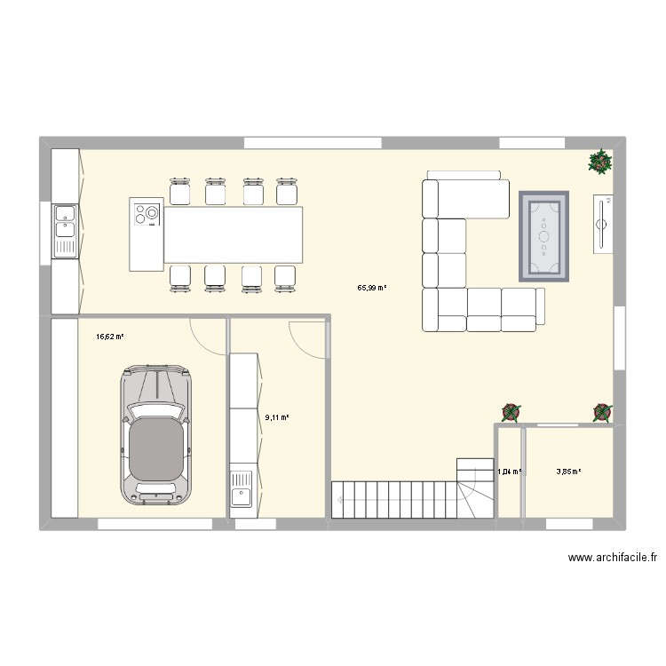 JEREMY RDC. Plan de 5 pièces et 97 m2