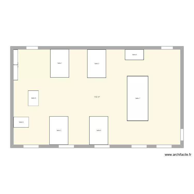 salle de classe. Plan de 1  et 112 m²