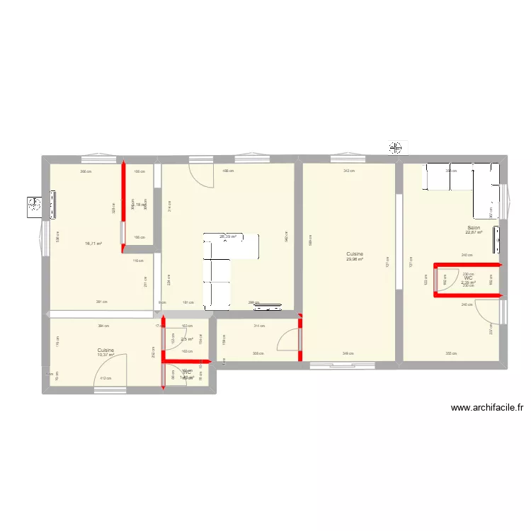 Castelnau rdc clim et canap. Plan de 