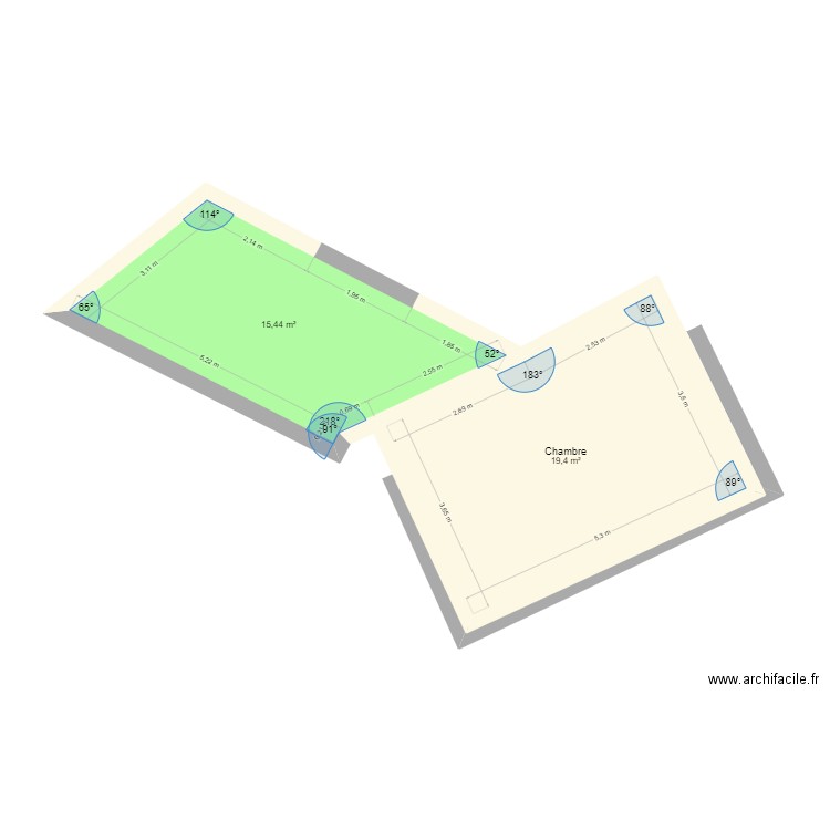 eco-management gite. Plan de 5 pièces et 69 m2