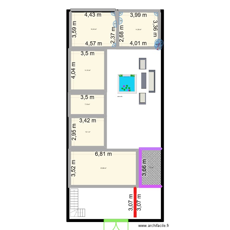 kebili 3. Plan de 8 pièces et 94 m2