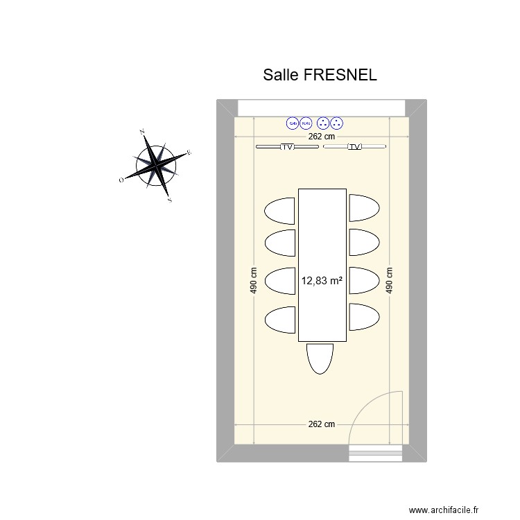 Salle FRESNEL. Plan de 1 pièce et 13 m2