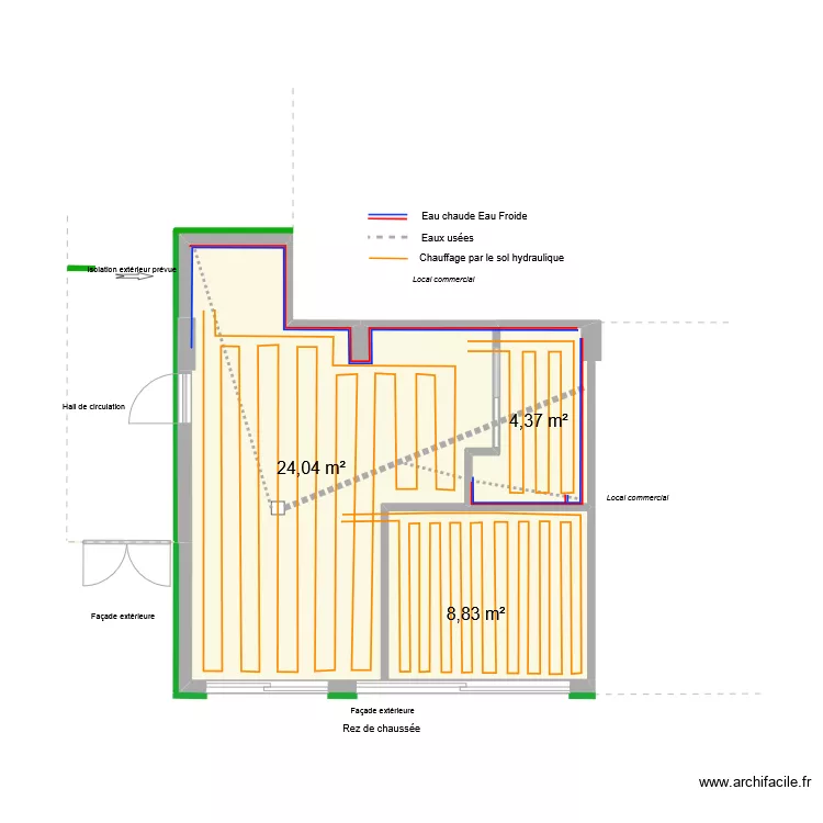 Studio Circuits Eau. Plan de 