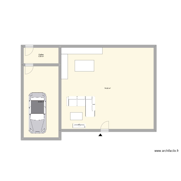 maison. Plan de 3 pièces et 105 m2