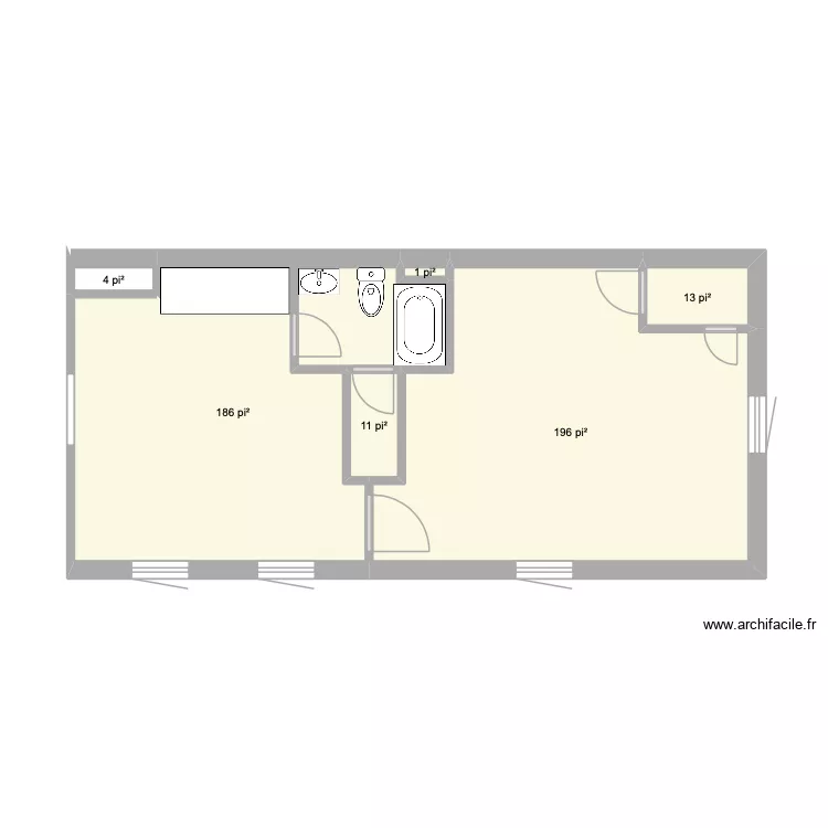 402 Victoria. Plan de 6  et 38 m²
