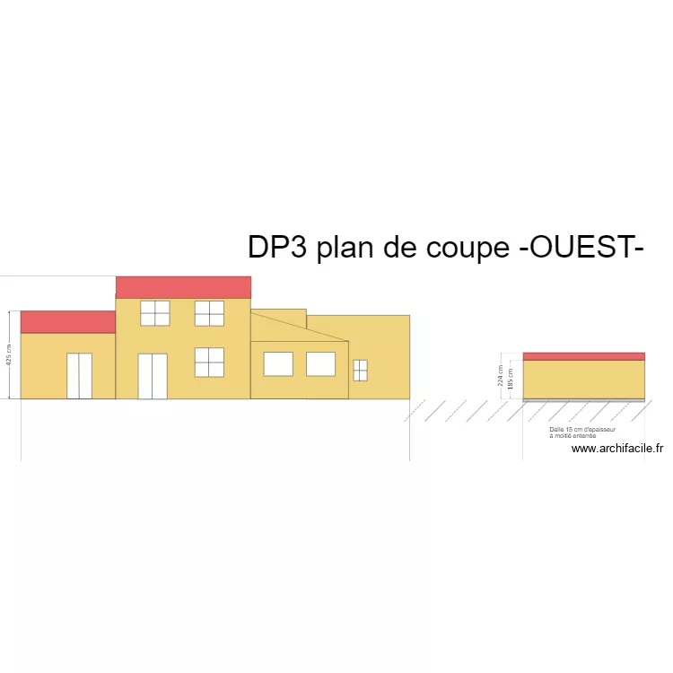 DP2- plan de masse -OUEST-  AVANT abris. Plan de 
