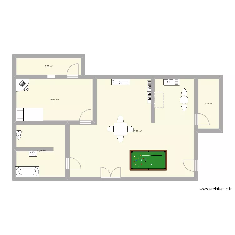 adang. Plan de 5  et 93 m²