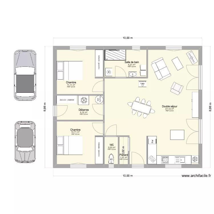 projet logis c&ocirc;t&eacute; parking 2. Plan de 