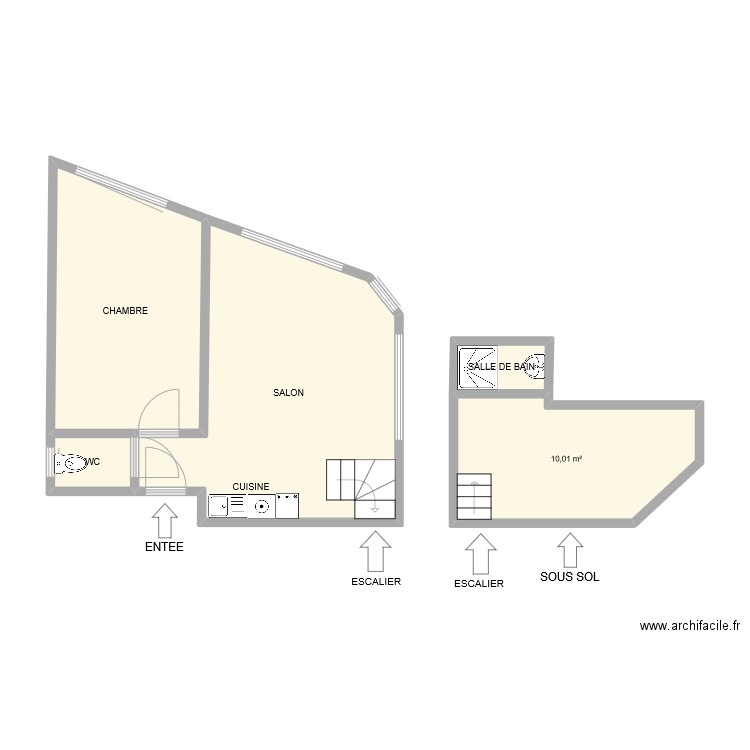 PRAGUE. Plan de 5 pièces et 47 m2