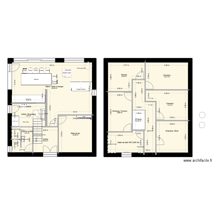 willem. Plan de 11 pièces et 147 m2