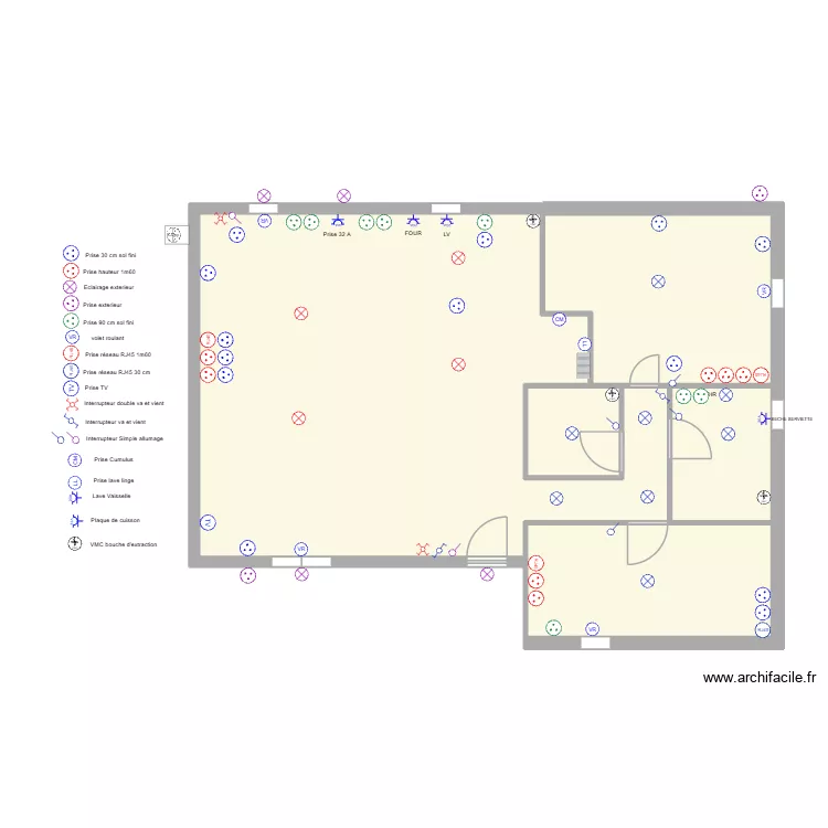 cousin Plan elec. Plan de 5 Pièces et 85 m² cousin Plan elec. Plan de 5 Pièces et 85 m²