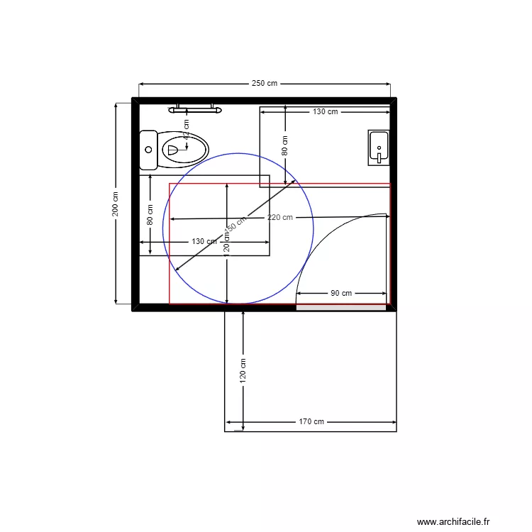 WC CHARLOTTE. Plan de 