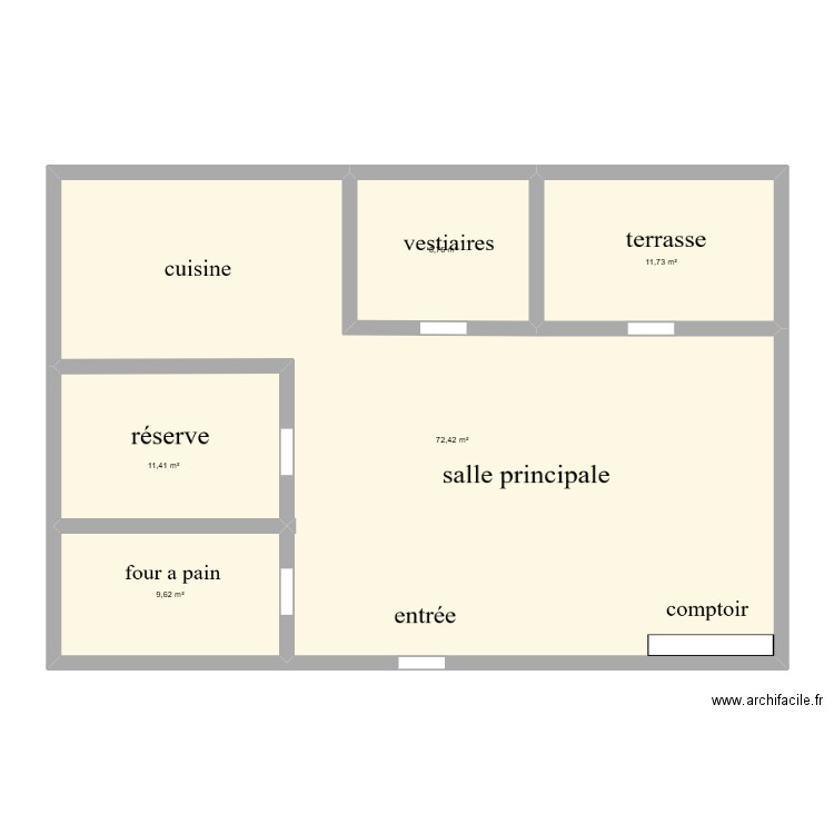 plan travail. Plan de 5 pièces et 114 m2