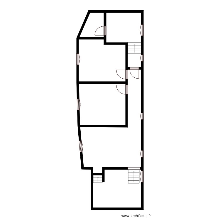 Daouze. Plan de 7 pièces et 91 m2